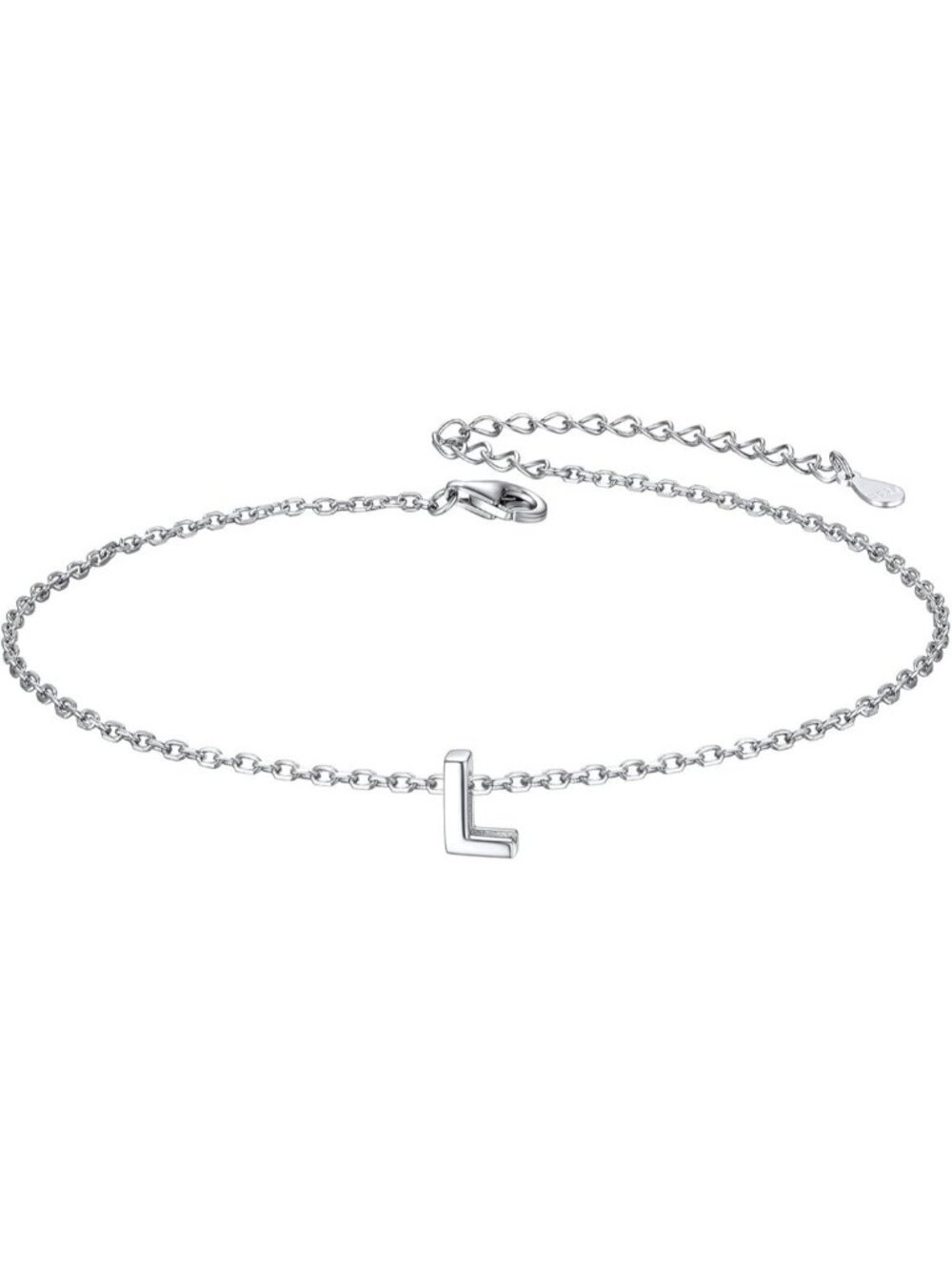 Letter L Initial Bracelet 925 Sterling Silver Letter Bracelet Dainty